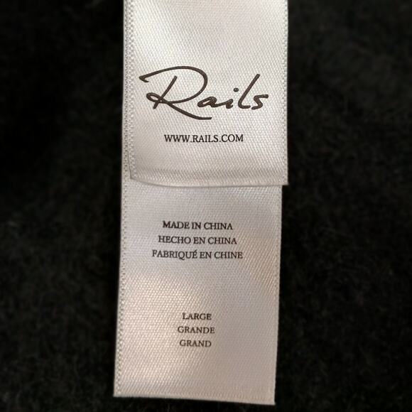 Rails Florence Alpaca Blend Sweater Black Off Shoulder L - Picture 6 of 10